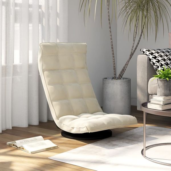 vidaXL Bodenstuhl Drehbar Creme Samt 336573