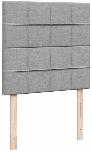 vidaXL Boxspringbett mit Matratze Hellgrau 90x200 cm Stoff 3294239 Bild 9