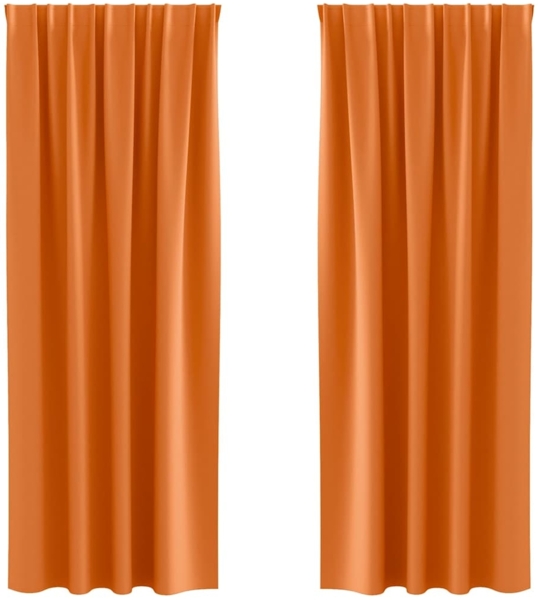 vidaXL Verdunkelungs-Vorhänge mit Ringen 2 pcs Helles Orange 4107512 Bild 1