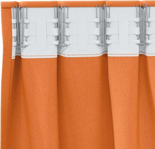 vidaXL Verdunkelungs-Vorhänge mit Ringen 2 pcs Helles Orange 4107512 Bild 4