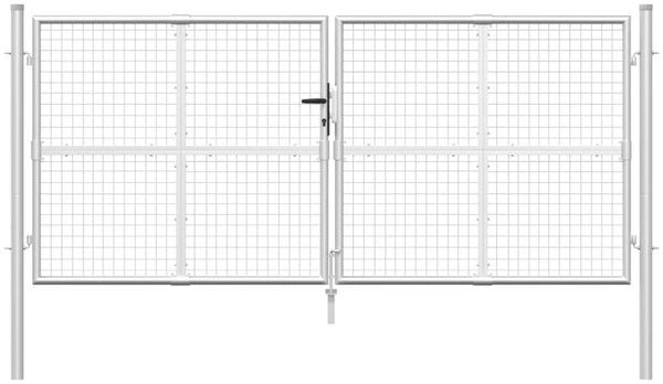 vidaXL Maschen-Gartentor Silber 300x125 cm Verzinkter Stahl 154531 Bild 4