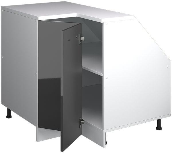 Dachschrägenschrank Eckschrank Rion Anthrazit Hochglanz 75.6 x 81.6 cm mit 1 Tür, Schrankkorpus 60 cm Tiefe Vicco Bild 4