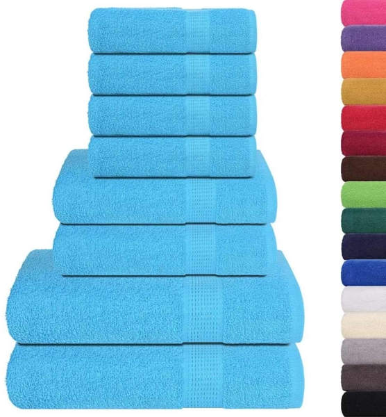 vidaXL 8-tlg. Handtuch-Set FROGN Türkis 360 g/m² 137074