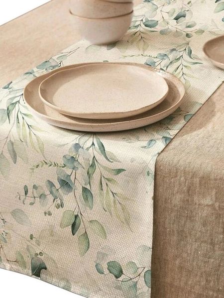 LIVINA HOME Tischläufer Premium Tischdecke abwaschbar, Tischband, moderne Leinenoptik Decke, Tischtuch, Juteband, Gartentischdecke, Oster Deals Sale!