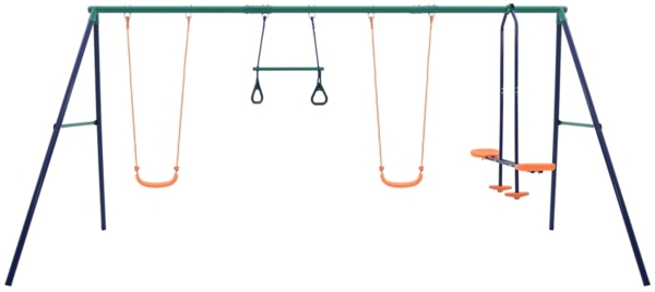 Schaukelset mit Turningen und 4 Sitzen Stahl