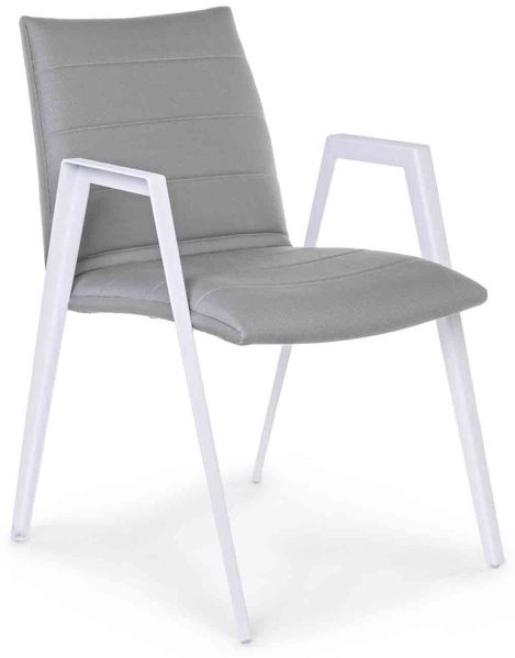 Gartenstuhl Axor 2er Set aus Aluminium und Sunbrella Bezug, modern, grau, gepolstert, für draußen