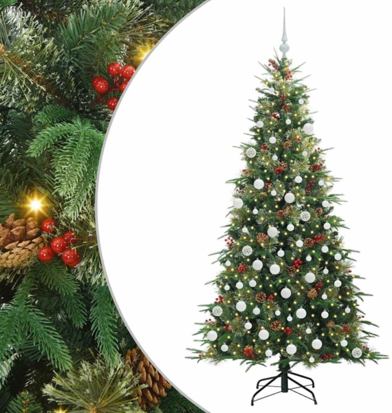vidaXL Künstlicher klappbarer Weihnachtsbaum Grün 180 cm PE und PVC 3397422