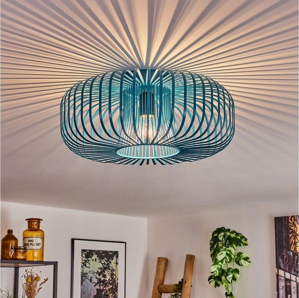 hofstein Deckenleuchte moderne Deckenlampe aus Metall in Petrol, ohne Leuchtmittel, Lichteffekt an der Decke, Ø 40,5 cm, 1 x E27, ohne Leuchtmittel