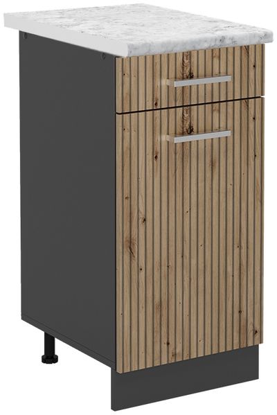 Küchenunterschrank R-Line Artisan-Eiche 40 cm , AP Marmor Vicco