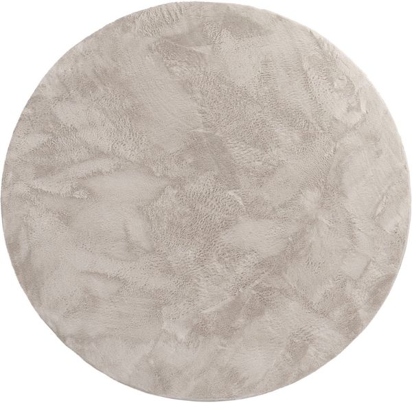 Paco Home Fellteppich Kunstfell Soft 380, rund, Höhe: 14 mm, Langflor, Kuschelteppich - besonders weich, Uni-Farben