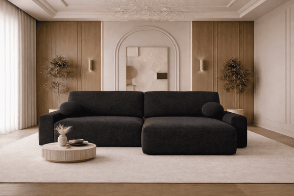 Ecksofa Oval mit Schlaffunktion | Bettkasten | beidseitig montiernar