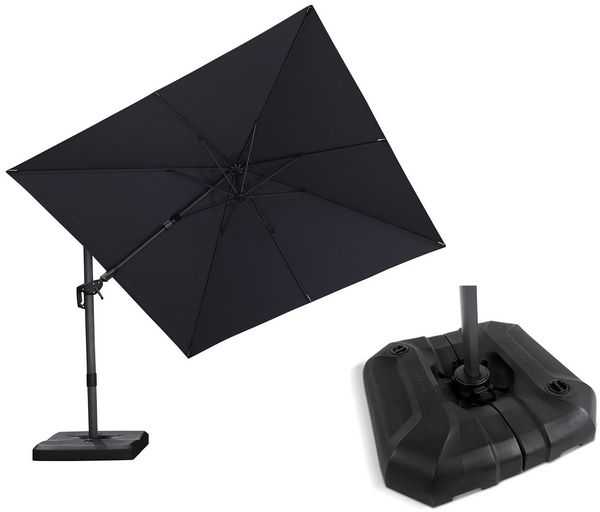 PURPLE LEAF Sonnenschirm Quadratischer, Neigbarer Ampelschirm mit Schirmständer, LxB: 270,00x270 cm, 360°Rotation, Sonnenschutz UV50+, für Garten, Terrasse, Pool