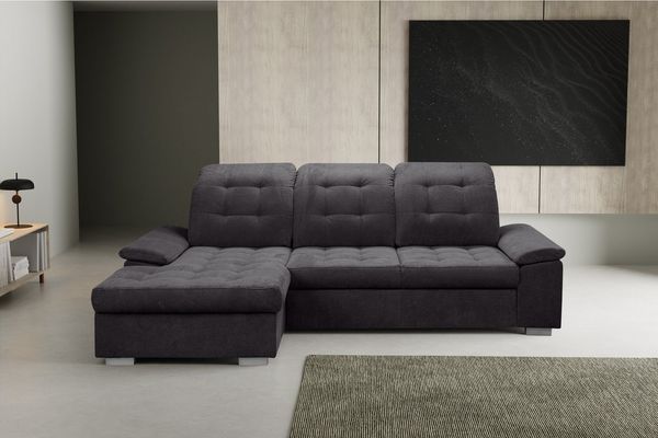 WERK2 Ecksofa Carmen L-Form, Sofa, Eckcouch mit Schlaffunktion, Bettkasten, Sitztiefenverstellung