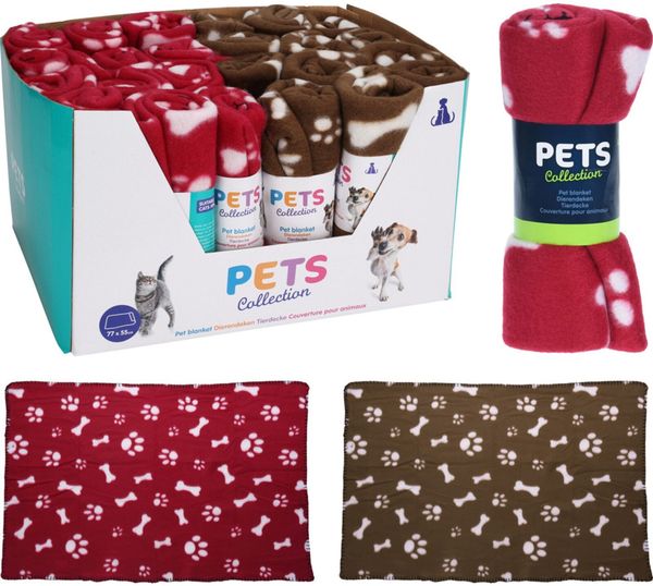24x Haustierdecke 77x55 cm – weiche Tierdecken für Hund & Katze, Schutz für Sofa, Bett & Auto, Farben sortiert