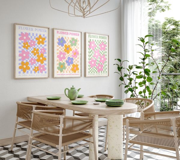 Flower Market Poster · Botanische Wand Kunst · Wandbilder Wohnzimmer Küche Schlafzimmer Flur - 30x40 cm / come an get yourself fresh flowers