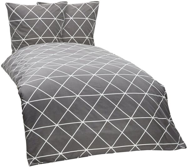One Home Bettwäsche Triangle, Renforce, 3 teilig, mit Reißverschluss, modern
