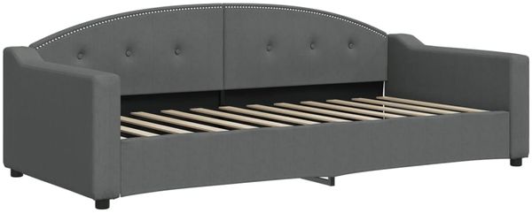 vidaXL Tagesbett Ausziehbar mit Matratzen Dunkelgrau 90x200 cm Stoff 3197549 Bild 4