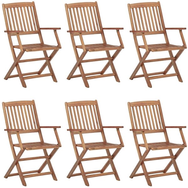 vidaXL Klappbare Gartenstühle 6 Stk. Massivholz Akazie 3074936