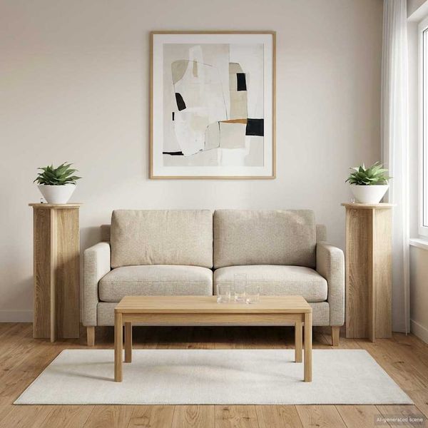 vidaXL Pflanzenständer 2 pcs Sonoma-Eiche Ø40 x 100 cm Holzwerkstoff 899692