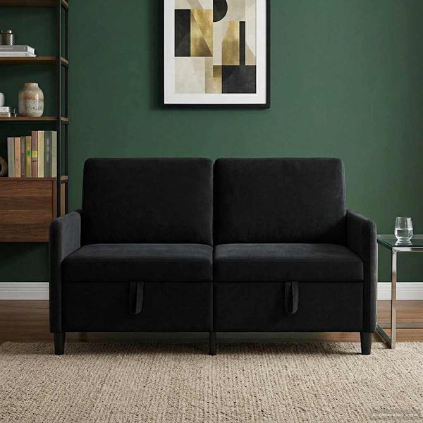 vidaXL Sofa mit Stauraum Schwarz 152 x 78 x 87 cm Polyester 42036939
