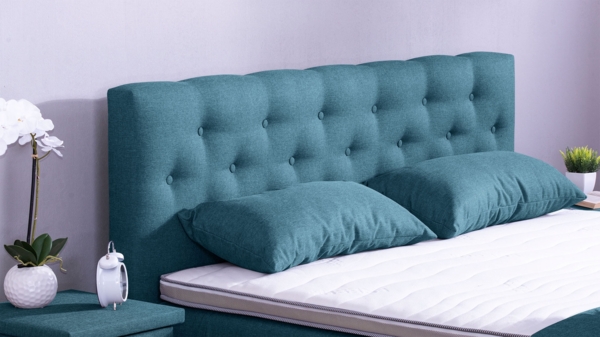 Meisterbetten Boxspringbett Babo 140x220 in WT-Blau, Matratzenbezug Nano, Komfortschaum-Topper Bild 3