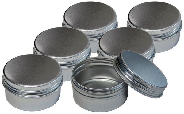 maDDma Dose 6 Dose aus Aluminium rund mit Deckel Metalldosen Behälter (6er Pack, 6 St), rund
