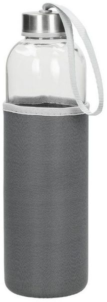 elasto Trinkflasche 700 ml Glasflasche "Pure" Wasserflasche mit softer Hülle, Sportflasche, Für Unterwegs, Bottle, Schule und Arbeit, Kautschukhülle