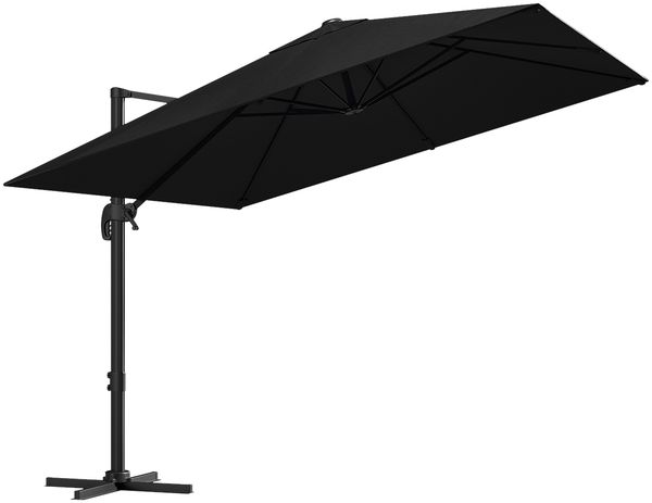 STEELSØN 'Elaris' Premium Sonnenschirm 300x300 cm quadratisch, neigbar und 360-Grad drehbar, schwarz, Ampelschirm inkl. Hülle, extrem robuste Metall-Stange, 220 g/m² Polyester, UV50+ Bild 12