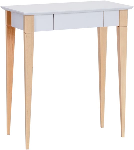 Ragaba Schreibtisch mit Schublade, MDF & dekorative Beine aus massivem Buchenholz, 65x40 cm, Weiß