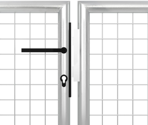 vidaXL Gartentor aus Stahl 400 x 150 cm Silber 144349 Bild 3