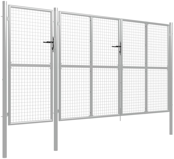 vidaXL Gartentor aus Stahl 400 x 150 cm Silber 144349 Bild 1