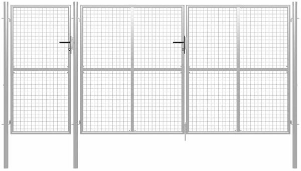vidaXL Gartentor aus Stahl 400 x 150 cm Silber 144349