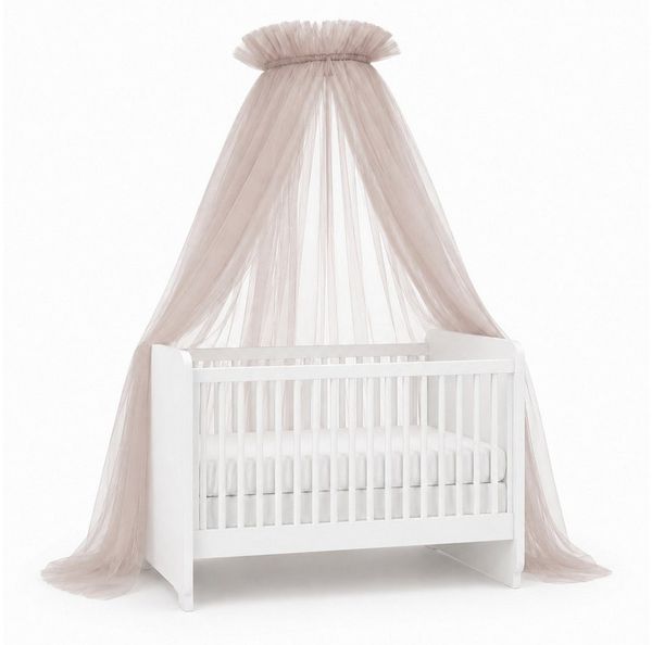 Baby Fancyroom Betthimmel Tüll Betthimmel für Babybett Babywiege Beistellbett Moskitonetz, 165cm lang, mit 2 Bommeln