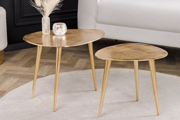 riess-ambiente Couchtisch ELEMENTS 50cm gold (Set, 2-St), Wohnzimmer · Metall · Handarbeit · Retro
