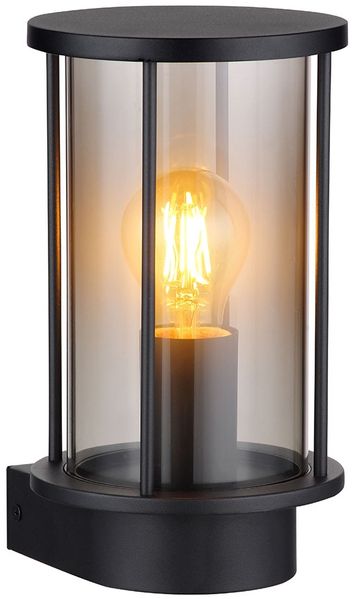 LED Wandleuchte Gracey, Edelstahl, Schwarz, Feuer-Effekt H 25,2 cm