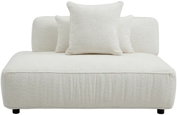 Vente-unique - LELACO Chaise longue Stoff Weiß - B 105 cm x H 74 cm x L 145 cm