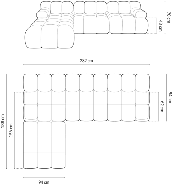 Micadoni Modulares Sofa Bellis 4-Sitzer mit flachem Modul Samt Bluvel Gelb Bild 10