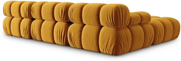 Micadoni Modulares Sofa Bellis 4-Sitzer mit flachem Modul Samt Bluvel Gelb Bild 5
