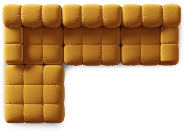 Micadoni Modulares Sofa Bellis 4-Sitzer mit flachem Modul Samt Bluvel Gelb Bild 4