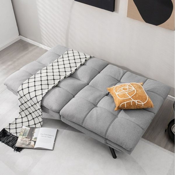 COSTWAY Schlafsofa, Klappbar, mit Bettfunktion & Matratze, umwandelbar, 182cm