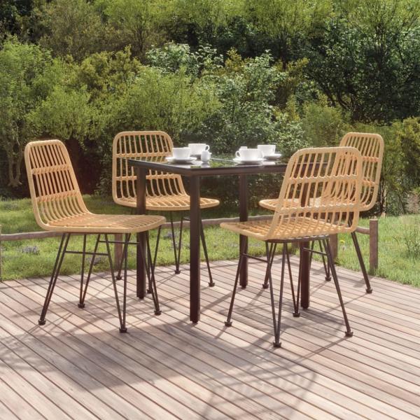vidaXL 5-tlg. Garten-Essgruppe Poly Rattan 3157888