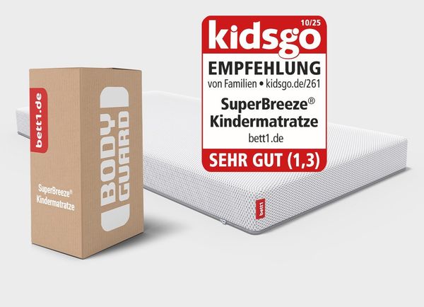 Kindermatratze BODYGUARD Babymatratze, bett1. de, 10.5 cm hoch, Liegefläche bei 60 °C waschbar, HyBreeze® Funktionsbezug
