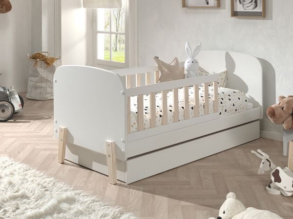 Bett Kinderbett mit Schublade Kiddy MDF und Kiefer 70x140 cm