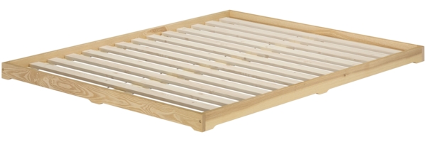 Futonbett 160x200 platzsparend extra niedriges Loftbett Esche lackiert V-60.47E-16Rollrost und Matratze inkl. Bild 2