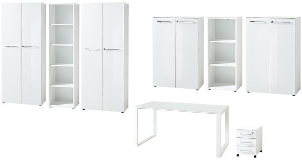 GERMANIA Bürokombination MONTERIA BHT 575x196x80 cm weiß Komplett-Büro Büro