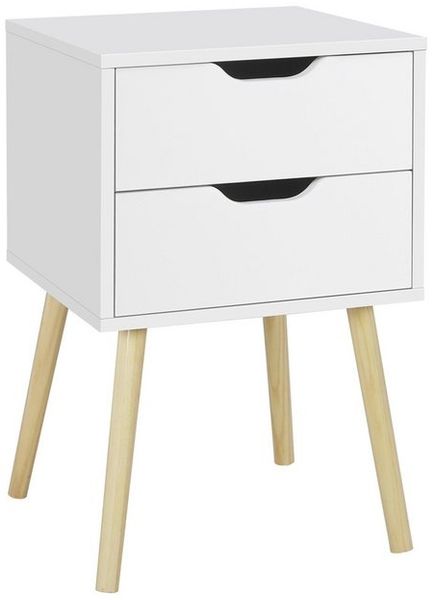 Yaheetech Nachttisch mit 2 Schubladen Nachtschrank (1-St), Nachtkonsole Beistelltisch Massivholzfüßen, 40 × 40 × 61 cm Bild 4