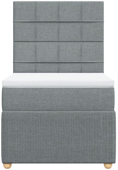 vidaXL Boxspringbett mit Matratze Hellgrau 90x190 cm Stoff 3294211 Bild 6