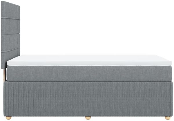 vidaXL Boxspringbett mit Matratze Hellgrau 90x190 cm Stoff 3294211 Bild 7