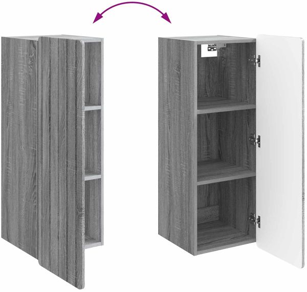 vidaXL Wandschrank Grau Sonoma 33 x 34,5 x 94 cm Holzwerkstoff 898251 Bild 8