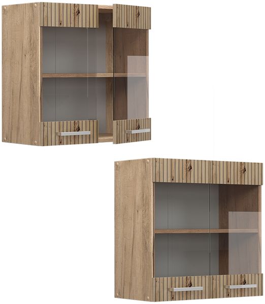 Küchenglasschrank R-Line Artisan-Eiche 60 cm Vicco Bild 5
